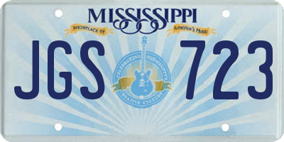 MS license plate JGS723