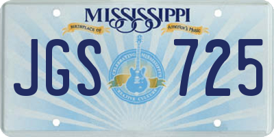 MS license plate JGS725