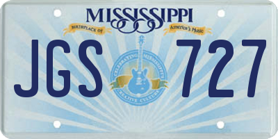 MS license plate JGS727