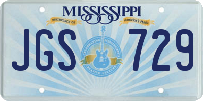 MS license plate JGS729
