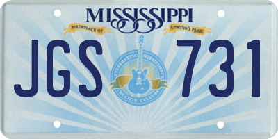 MS license plate JGS731