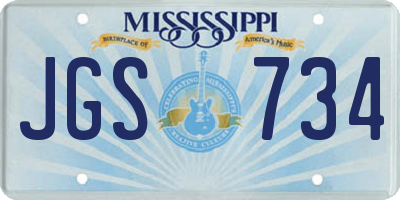 MS license plate JGS734