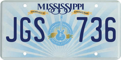MS license plate JGS736