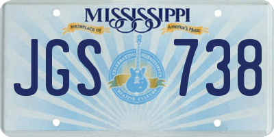 MS license plate JGS738