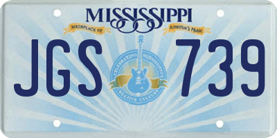 MS license plate JGS739