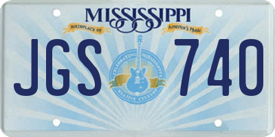 MS license plate JGS740