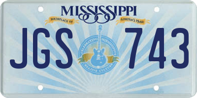 MS license plate JGS743