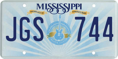MS license plate JGS744