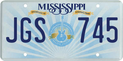 MS license plate JGS745