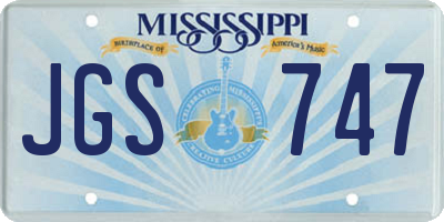 MS license plate JGS747