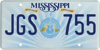 MS license plate JGS755