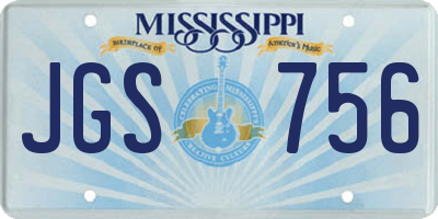 MS license plate JGS756