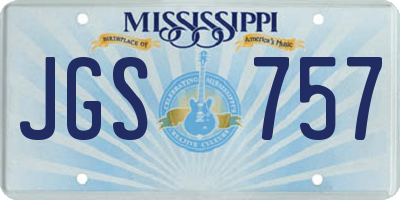 MS license plate JGS757