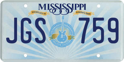 MS license plate JGS759