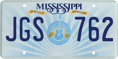 MS license plate JGS762
