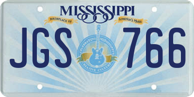 MS license plate JGS766