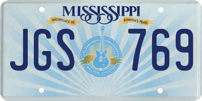 MS license plate JGS769