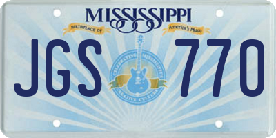 MS license plate JGS770
