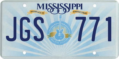 MS license plate JGS771