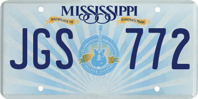 MS license plate JGS772