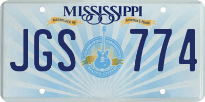 MS license plate JGS774