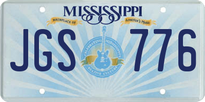 MS license plate JGS776