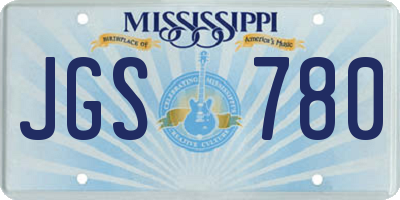 MS license plate JGS780
