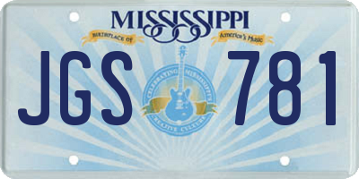 MS license plate JGS781
