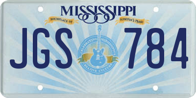 MS license plate JGS784
