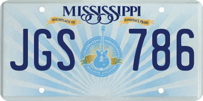 MS license plate JGS786