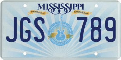 MS license plate JGS789