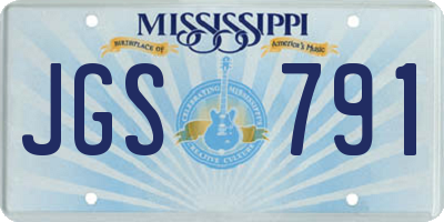 MS license plate JGS791