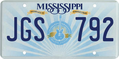 MS license plate JGS792