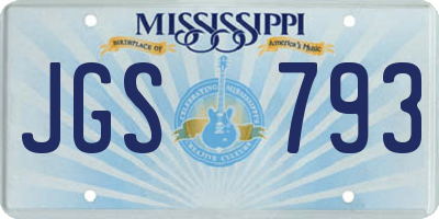 MS license plate JGS793