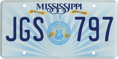 MS license plate JGS797