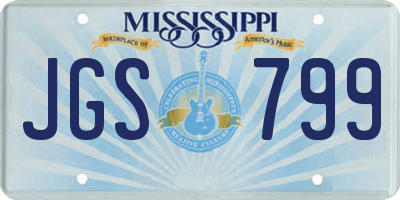 MS license plate JGS799
