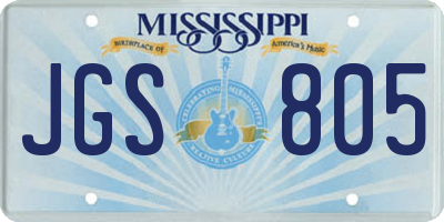 MS license plate JGS805