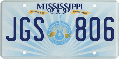 MS license plate JGS806