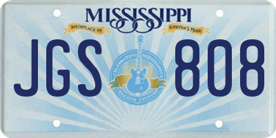 MS license plate JGS808