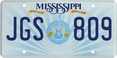 MS license plate JGS809