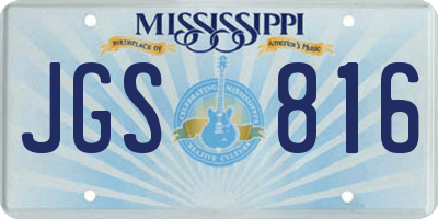 MS license plate JGS816