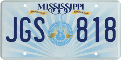 MS license plate JGS818