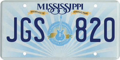 MS license plate JGS820