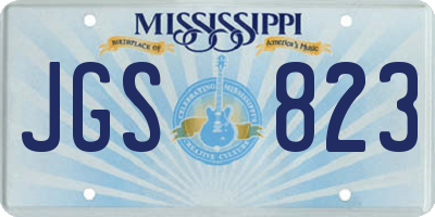 MS license plate JGS823