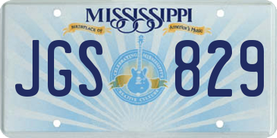 MS license plate JGS829