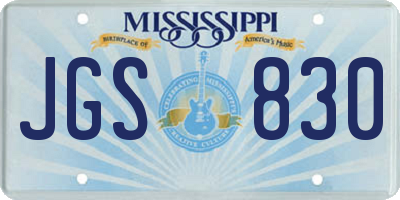 MS license plate JGS830