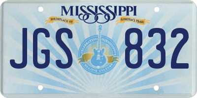 MS license plate JGS832