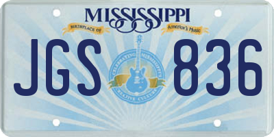 MS license plate JGS836