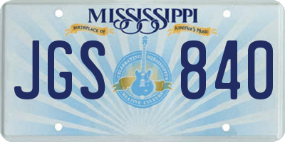 MS license plate JGS840