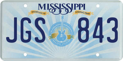 MS license plate JGS843